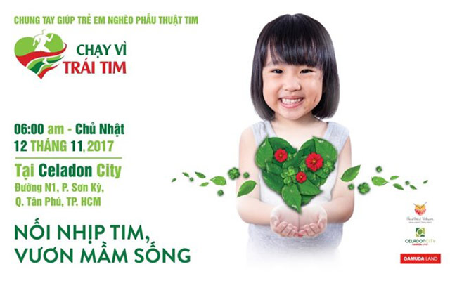Sự kiện "Chạy Vì Trái Tim" 2017 sẽ diễn ra tại Celadon City với thông điệp mới: "Nối nhịp tim - Vươn mầm sống".